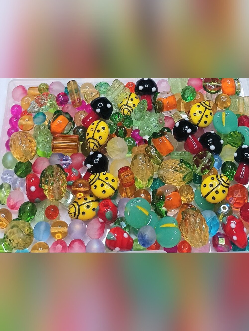 Bright Fun glass bead mix for jewelry-making 100pcs